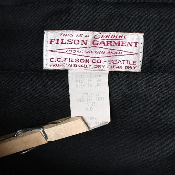 Vtg CC Filson 38x30 Charcoal Gray USA Made Style 87 Mackinaw Wool Cargo Pants